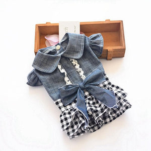 Skirted Denim Mini for Small Dogs & Cats - My Dog Flower
